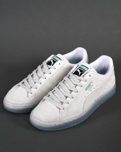 Puma Suede Trainer Ice Grey Translucent Sole