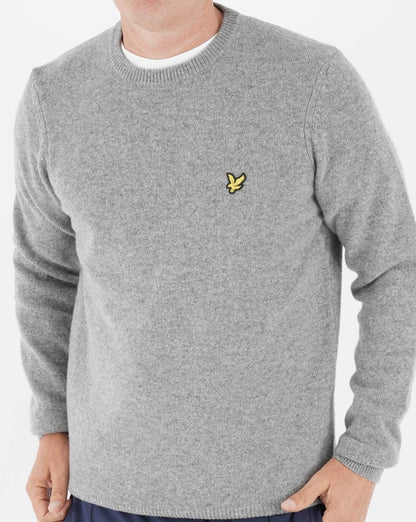 Lyle & Scott Crew Neck Lambswool knit Grey