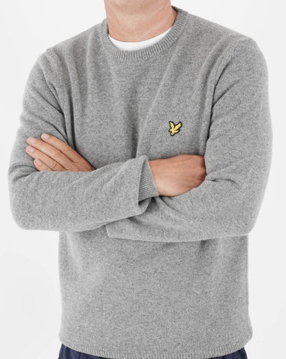 Lyle & Scott Crew Neck Lambswool knit Grey
