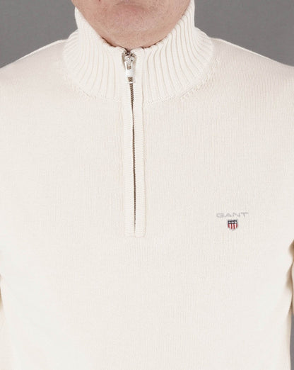 Gant Casual Cotton Half Zip Cream