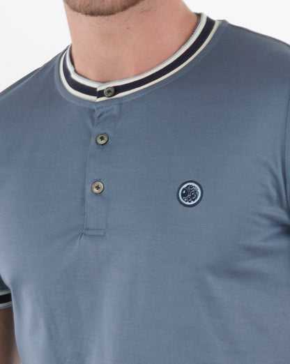 Pretty Green Marriot Henley T-shirt Blue