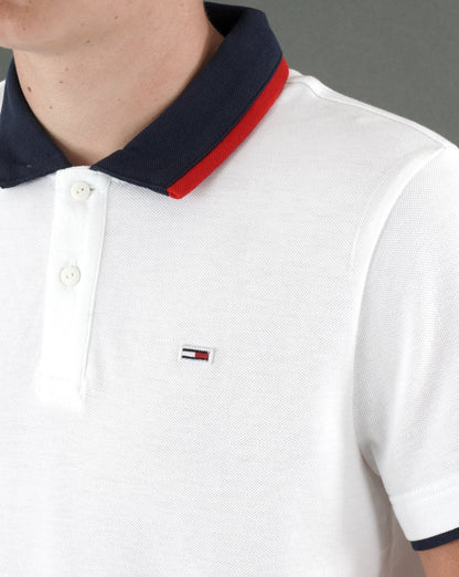 Tommy Jeans Tipped Flag Polo Shirt White