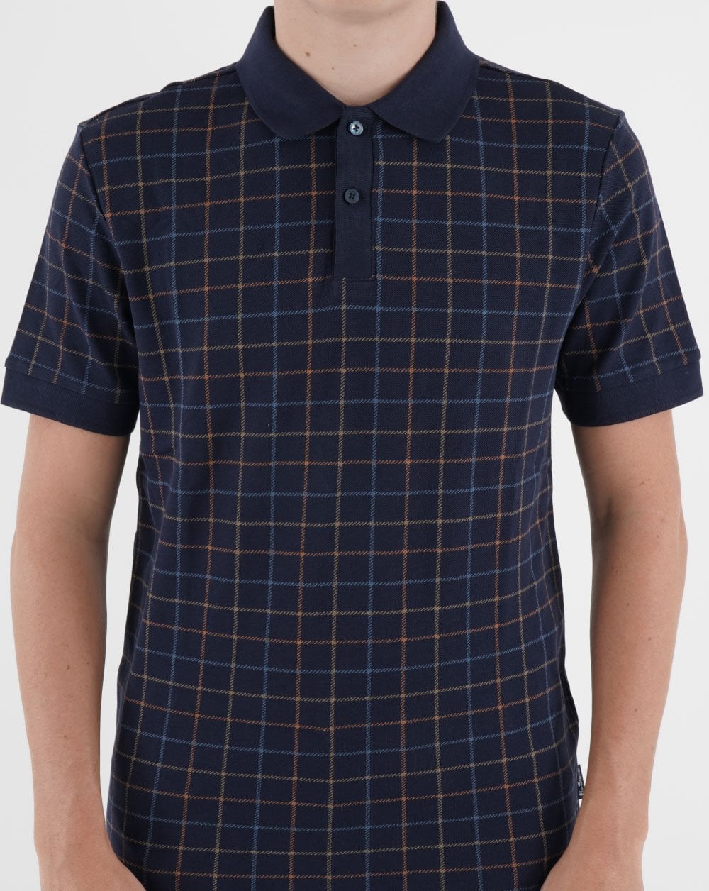Ben Sherman Tattersall Check Polo Shirt Navy