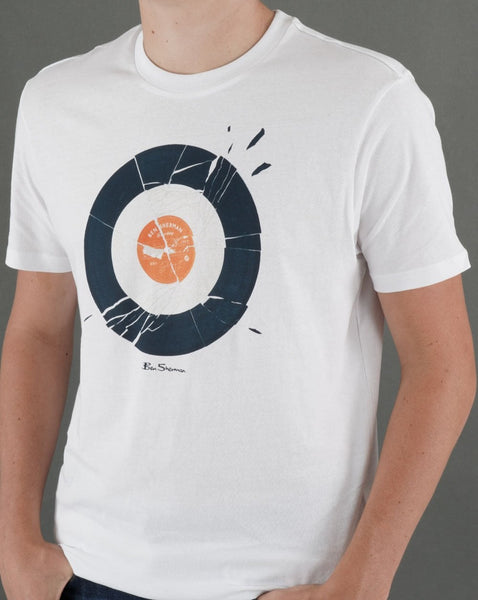 Ben Sherman Smashed Record Target T-shirt White