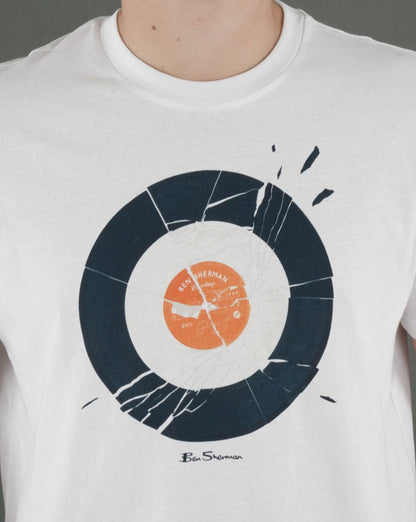 Ben Sherman Smashed Record Target T-shirt White