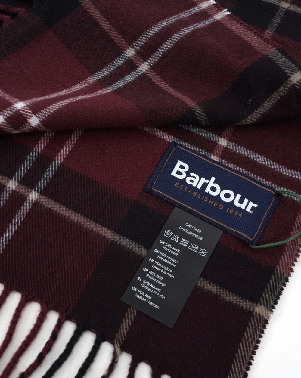 Barbour Galingale Tartan Scarf Burgundy