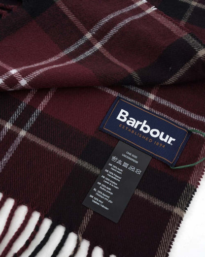 Barbour Galingale Tartan Scarf Burgundy