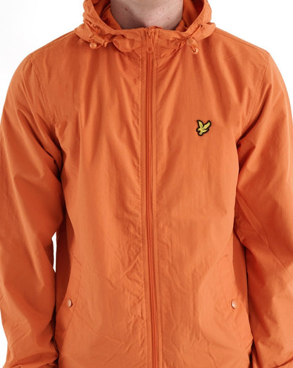 Lyle & Scott Zip Through Hooded Jacket Burnt Orange