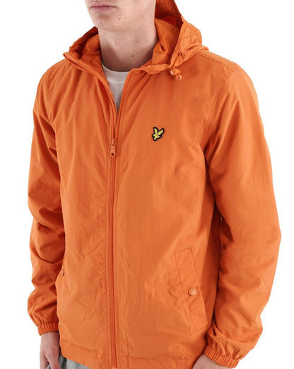 Lyle & Scott Zip Through Hooded Jacket Burnt Orange