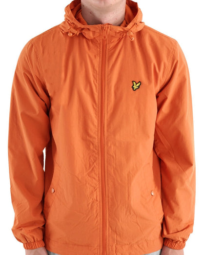 Lyle & Scott Zip Through Hooded Jacket Burnt Orange