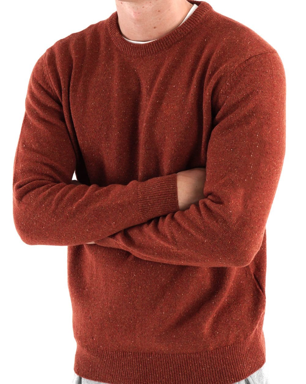 Barbour Tisbury Crew Sweater Brick