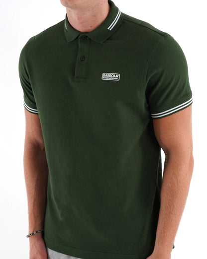Barbour International Essential Tipped Polo Green