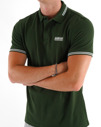 Barbour International Essential Tipped Polo Green