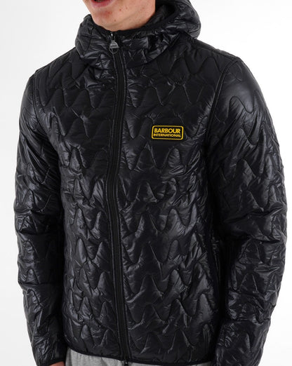 Barbour International Wave Hooded Quilted Jacket Black
