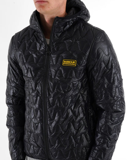 Barbour International Wave Hooded Quilted Jacket Black