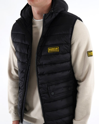 Barbour International Racer Hooded Gilet Black