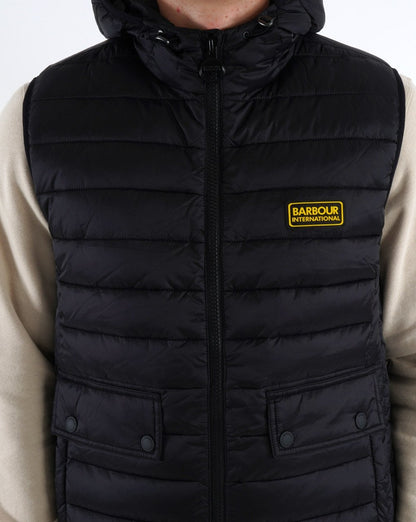 Barbour International Racer Hooded Gilet Black