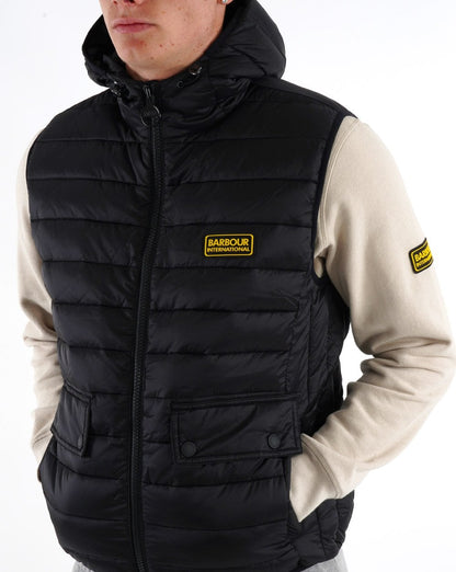 Barbour International Racer Hooded Gilet Black