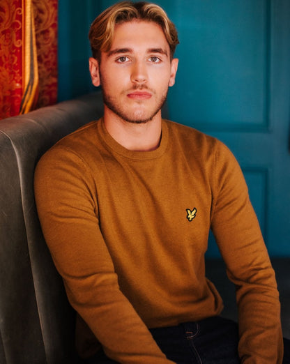 Lyle & Scott Cotton Merino Crew Jumper Gold