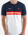 Ellesse Duo Stripe T Shirt Navy/White/Red