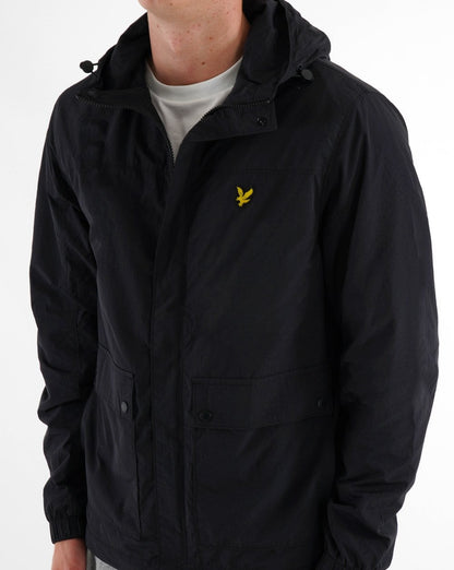 Lyle And Scott Hooded Pocket Jacket Jet Black