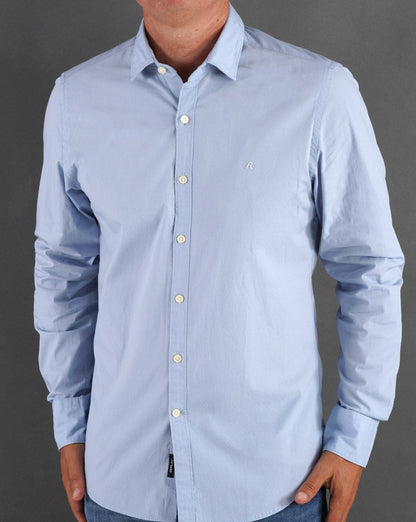Replay Poplin Cotton Shirt Azure