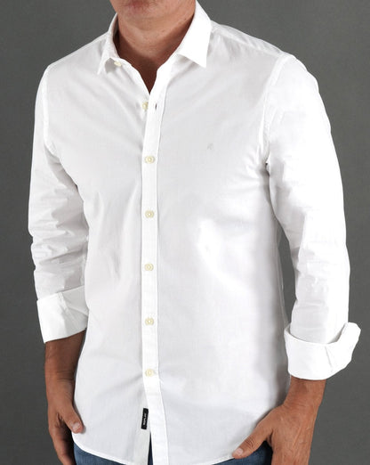 Replay Poplin Cotton Shirt White