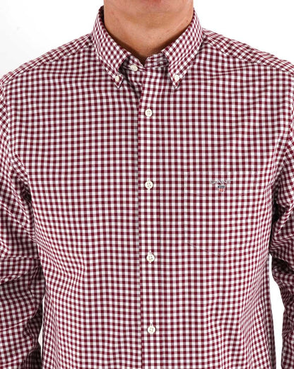 Gant Broadcloth Gingham Shirt Burgundy