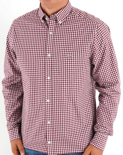Gant Broadcloth Gingham Shirt Burgundy