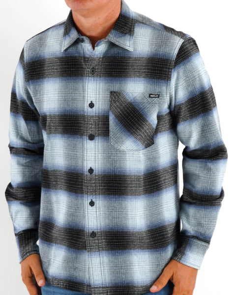 Replay Checked Flannel Shirt Black/White/Blue