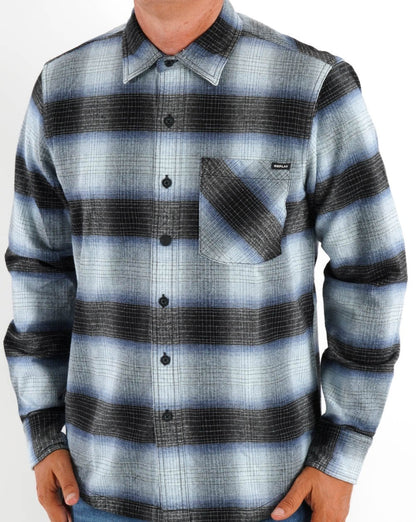 Replay Checked Flannel Shirt Black/White/Blue