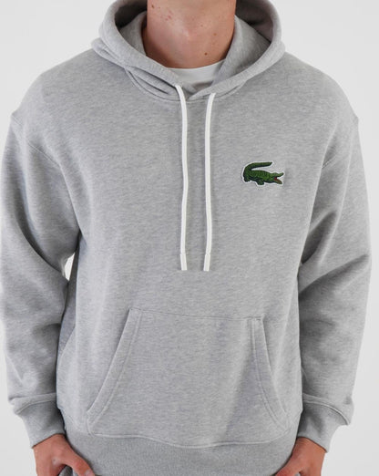Lacoste Big Croc Pullover Hoodie Silver Chine