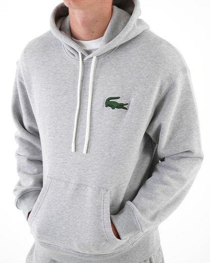 Lacoste Big Croc Pullover Hoodie Silver Chine