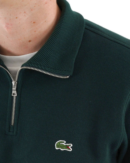 Lacoste Half Zip Cotton Sweatshirt Green