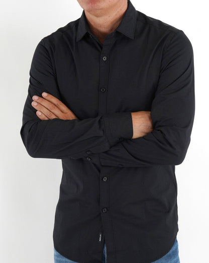 Replay Poplin Cotton Shirt Black
