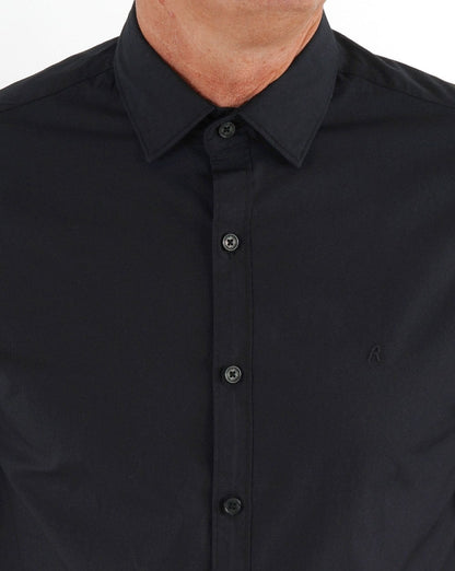Replay Poplin Cotton Shirt Black