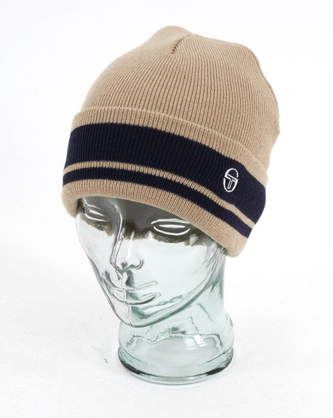 Sergio Tacchini Sellars Turn Up Beanie Buttercream/Navy Blue
