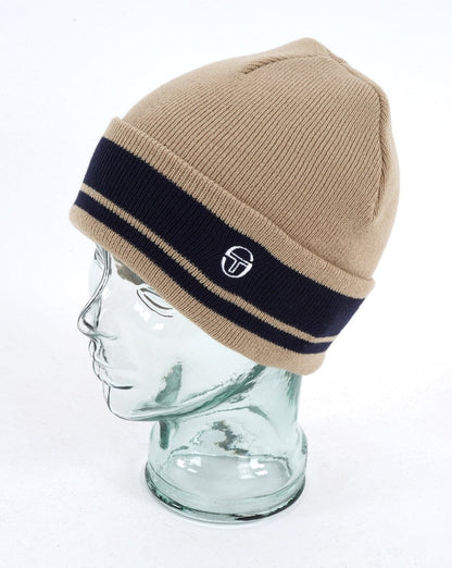 Sergio Tacchini Sellars Turn Up Beanie Buttercream/Navy Blue