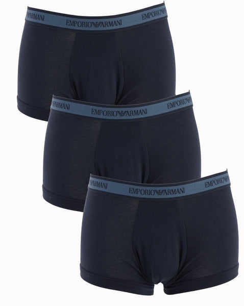Emporio Armani 3 Pack Boxer Shorts Marine/Blue