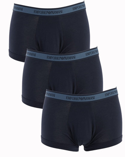 Emporio Armani 3 Pack Boxer Shorts Marine/Blue