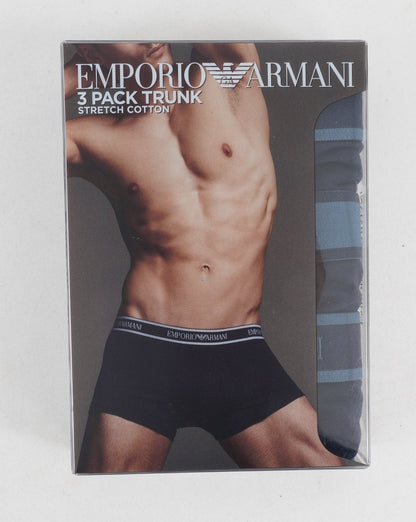 Emporio Armani 3 Pack Boxer Shorts Marine/Blue