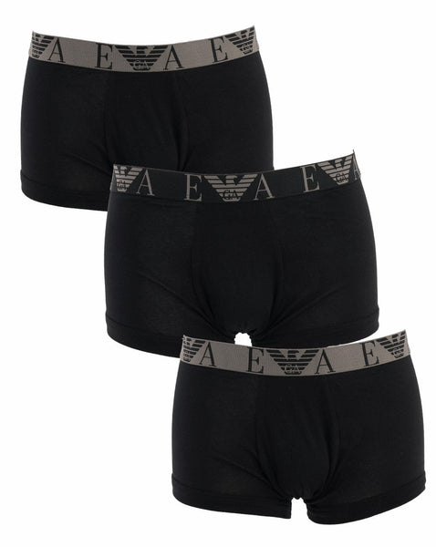 Emporio Armani 3 Pack Boxer Shorts Black/Gold