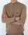 Trojan Textured Zip Funnel Neck Knit Camel