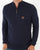 Trojan Textured Zip Funnel Neck Knit Navy