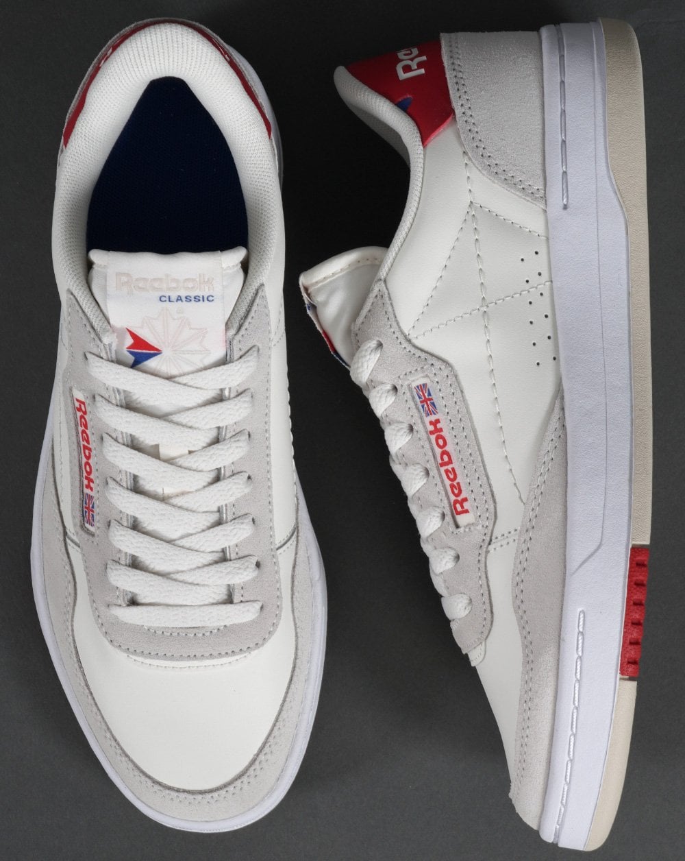 Reebok Court Peak Trainers Off White/Red