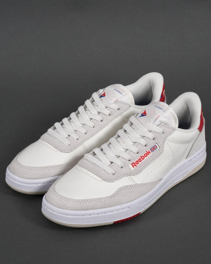 Reebok Court Peak Trainers Off White/Red