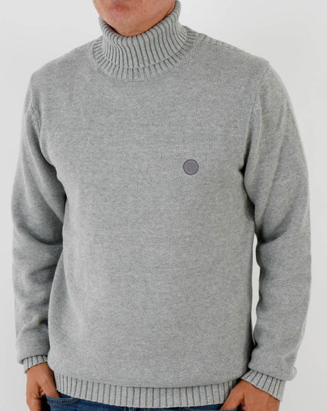 Pretty Green Roll Neck Knitted Jumper Grey
