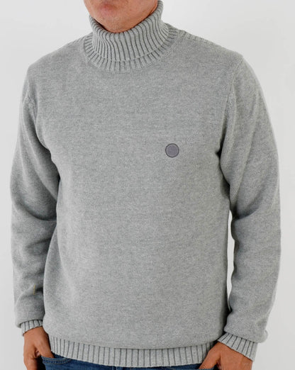 Pretty Green Roll Neck Knitted Jumper Grey