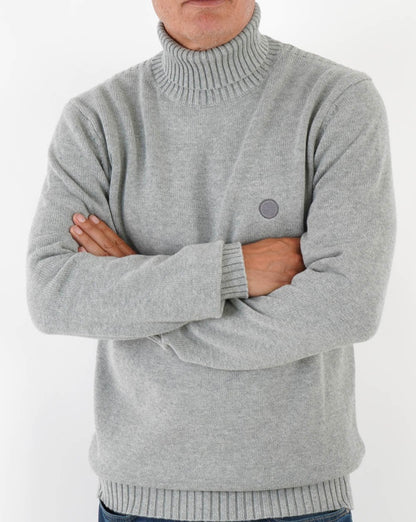 Pretty Green Roll Neck Knitted Jumper Grey