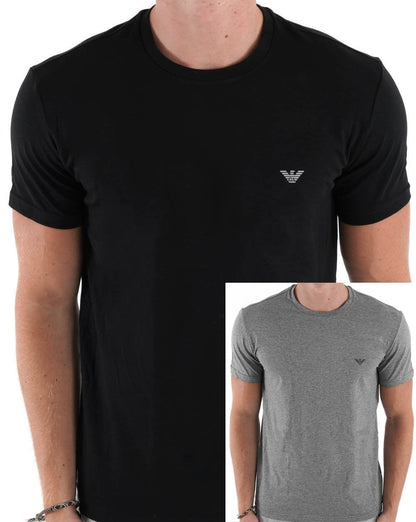 Emporio Armani 2 Pack T Shirts Grey/Black